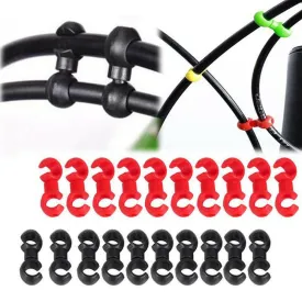 10Pcs/Set S Buckle Bike Brake Derailleur Shift Clips Buckle Cable Line Tube Rotatable MTB Brake Line Clip Ring Clasp