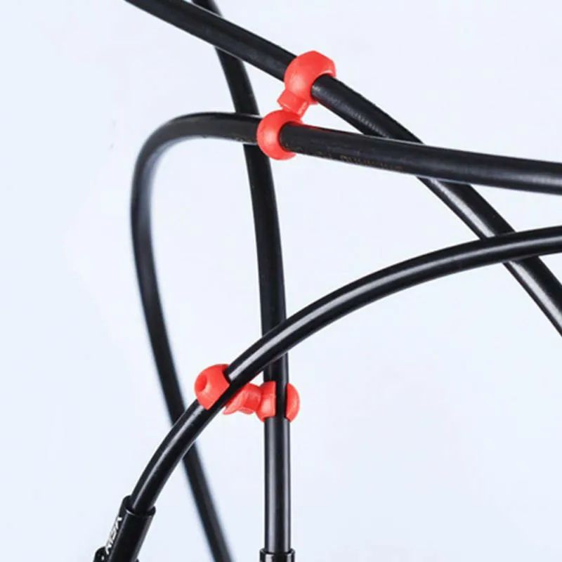 10Pcs/Set S Buckle Bike Brake Derailleur Shift Clips Buckle Cable Line Tube Rotatable MTB Brake Line Clip Ring Clasp