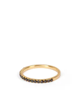 18kt Gold Black Diamond Half Eternity Ring