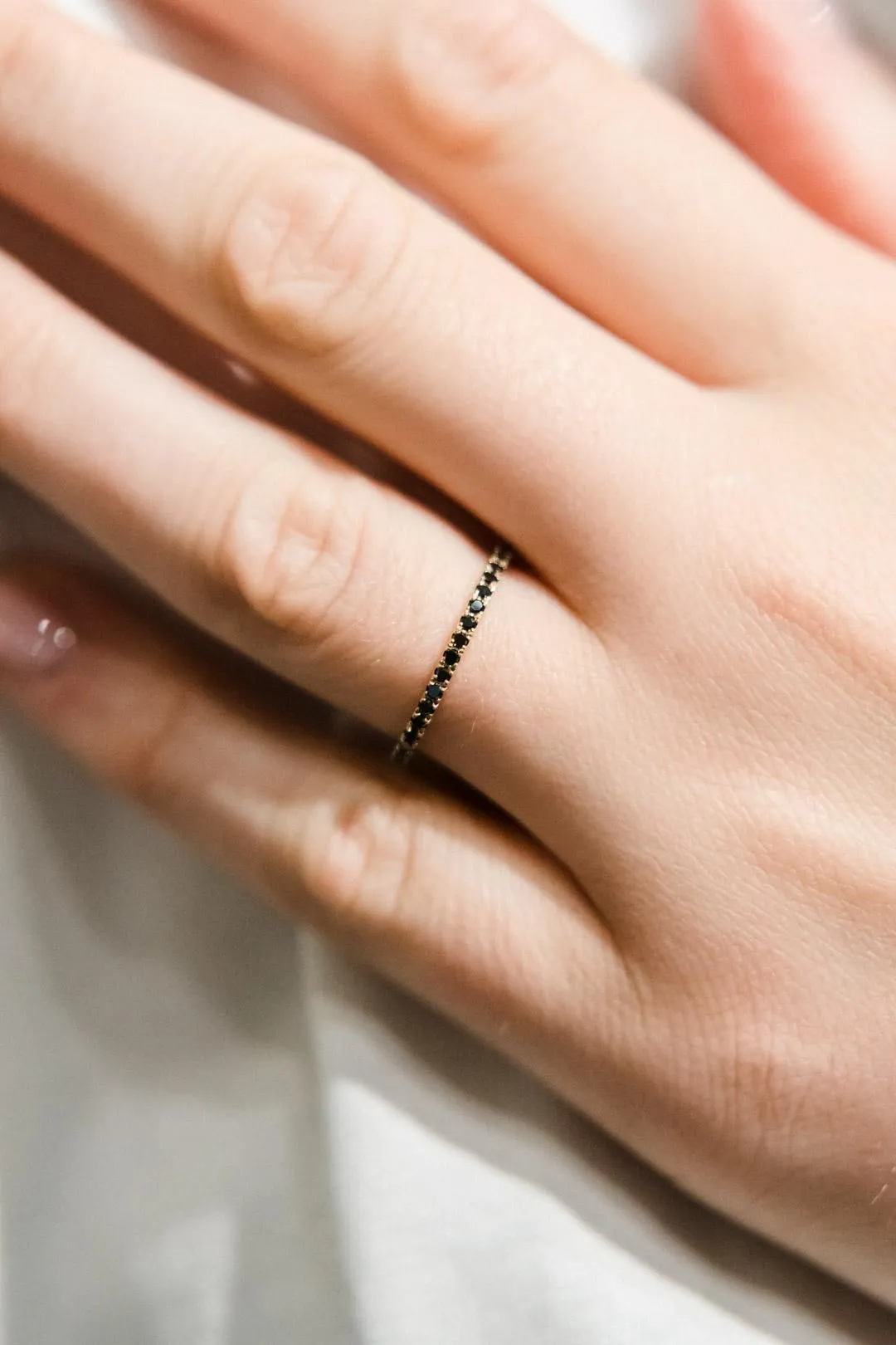 18kt Gold Black Diamond Half Eternity Ring