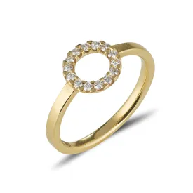 18kt Gold Diamond Circle Ring