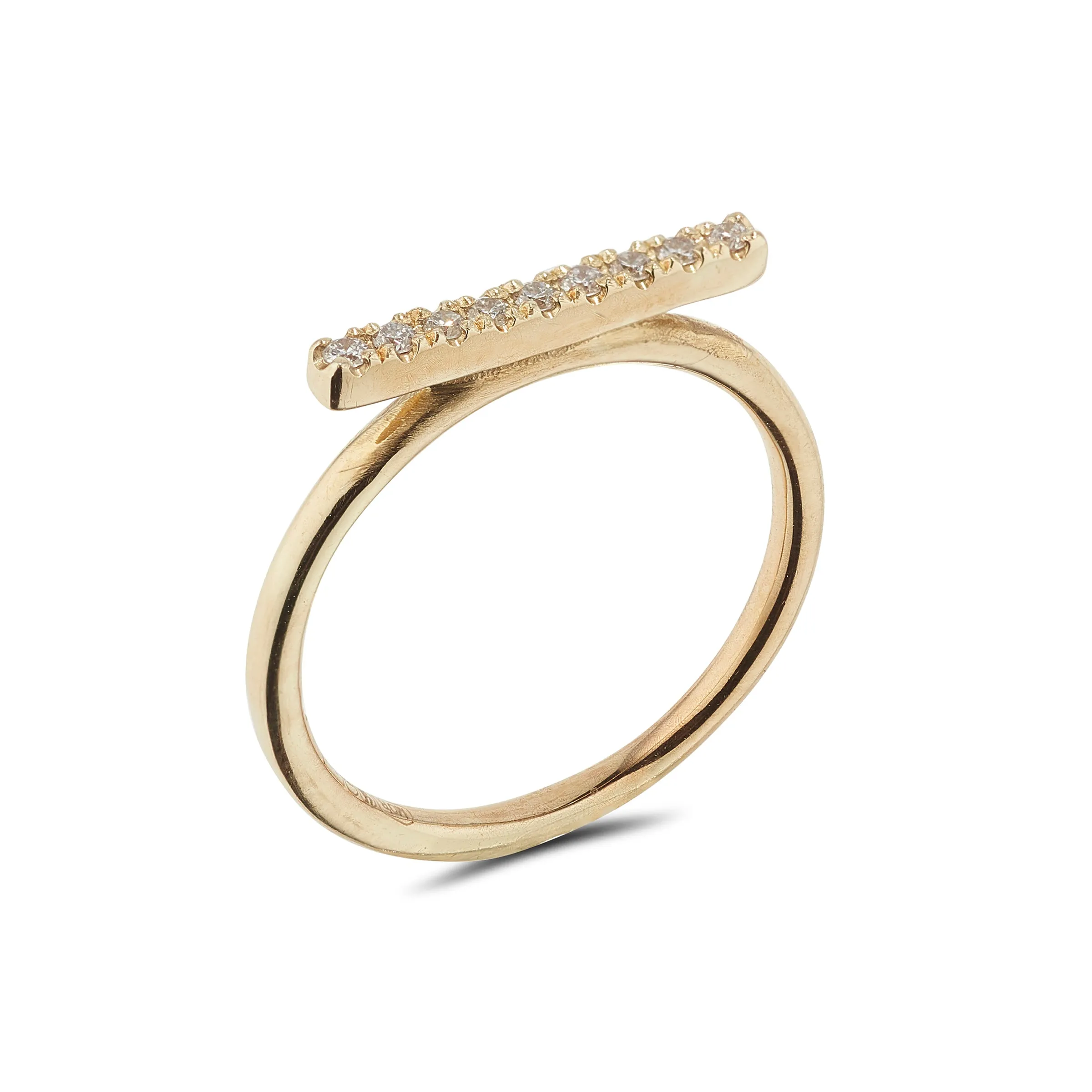 9kt Gold Diamond Bar Ring