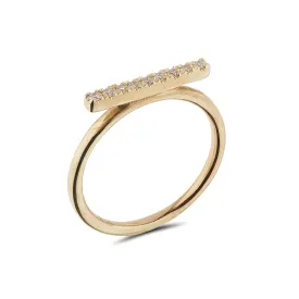 9kt Gold Diamond Bar Ring