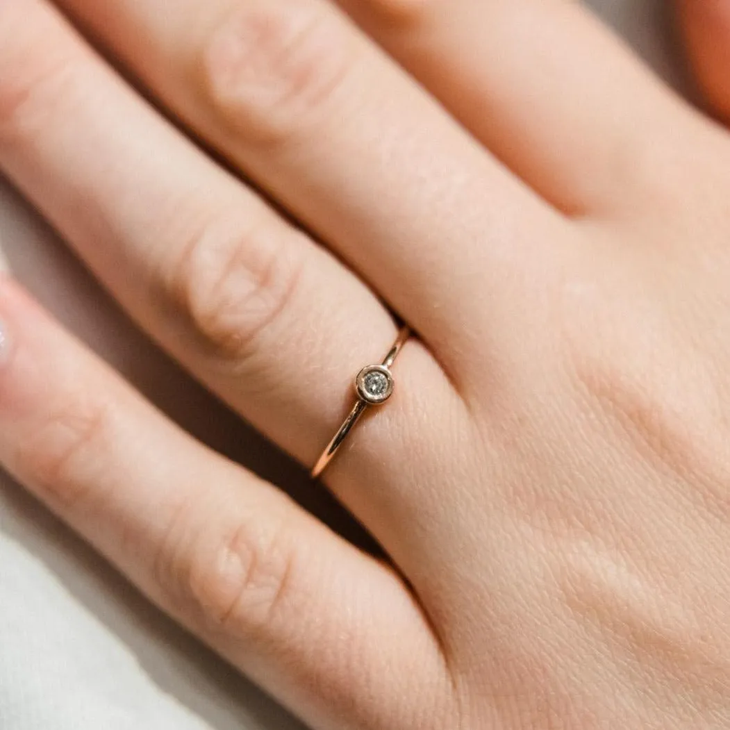 9kt Gold Solitaire Diamond Ring