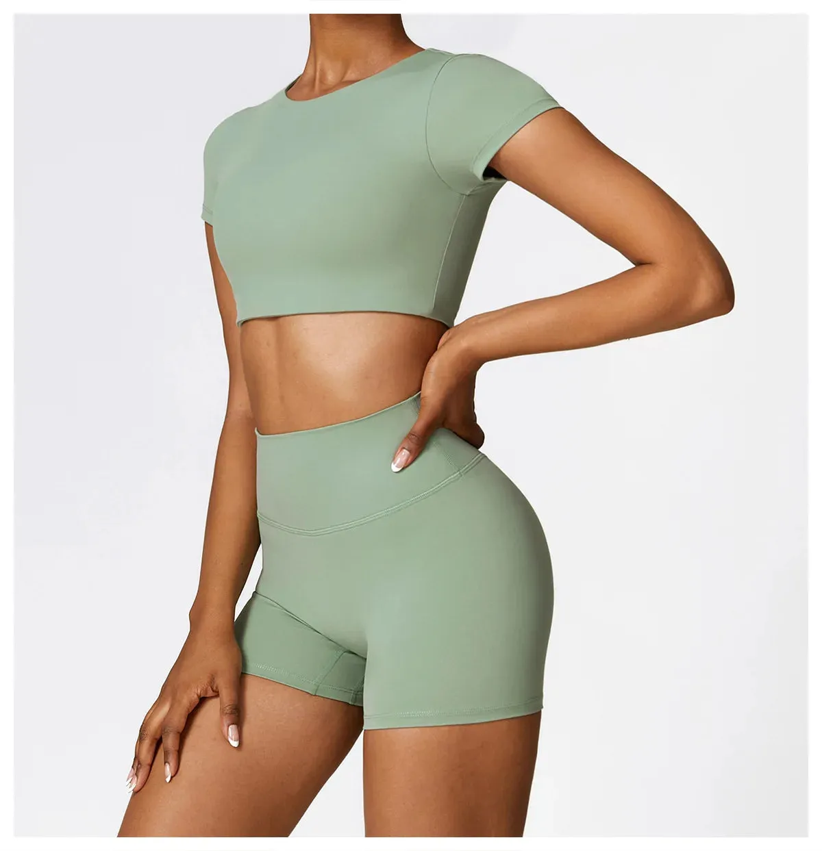 A&A Flexi Crop Top & Shorts Set