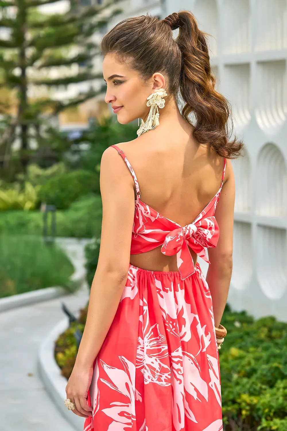 Floral beach resort wear dress for women