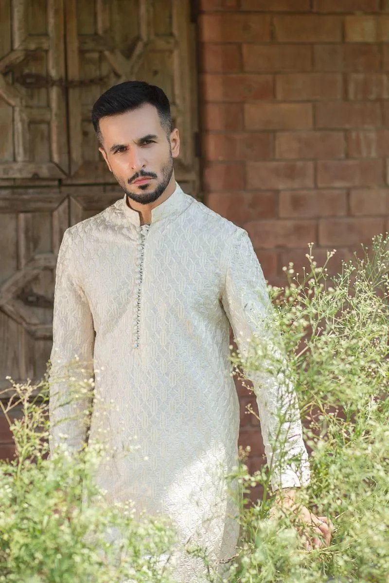 GEM Garments - Ghazab - Kurta - Cream - 1 Piece - Embroidered