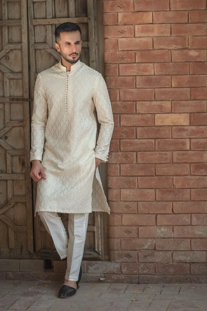 GEM Garments - Ghazab - Kurta - Cream - 1 Piece - Embroidered