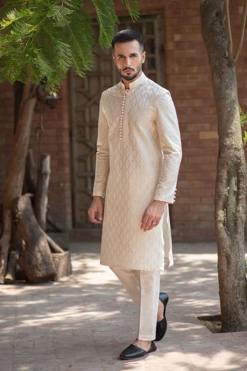 GEM Garments - Ghazab - Kurta - Cream - 1 Piece - Embroidered