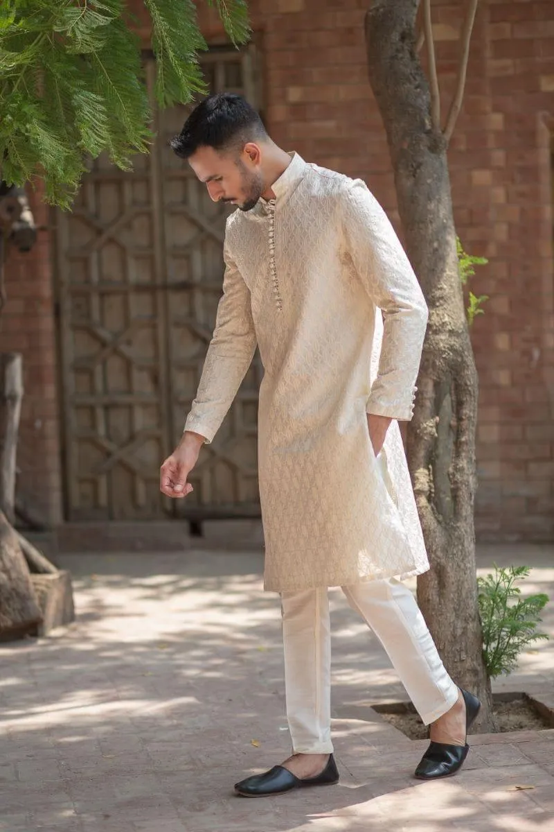 GEM Garments - Ghazab - Kurta - Cream - 1 Piece - Embroidered