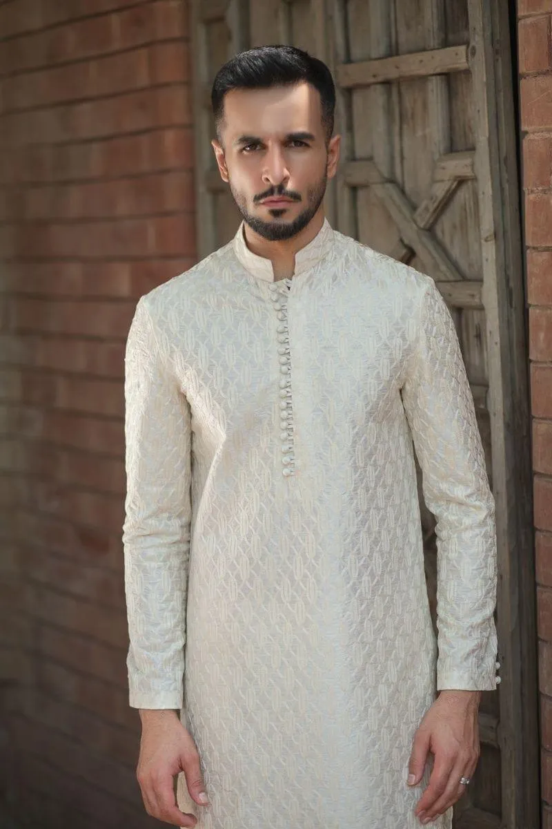 GEM Garments - Ghazab - Kurta - Cream - 1 Piece - Embroidered