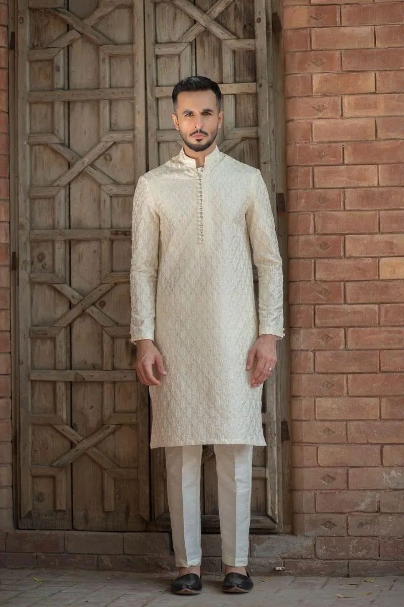 GEM Garments - Ghazab - Kurta - Cream - 1 Piece - Embroidered