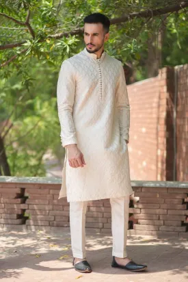 GEM Garments - Ghazab - Kurta - Cream - 1 Piece - Embroidered