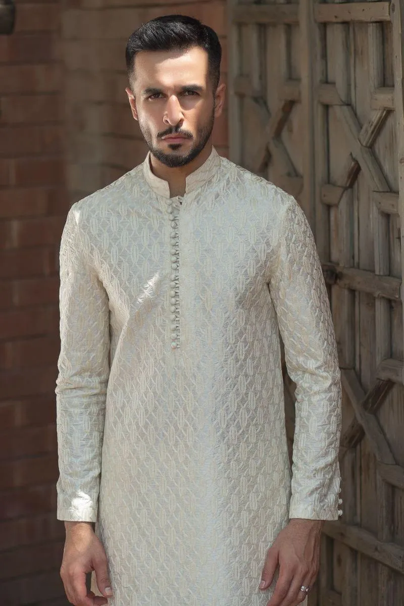 GEM Garments - Ghazab - Kurta - Cream - 1 Piece - Embroidered