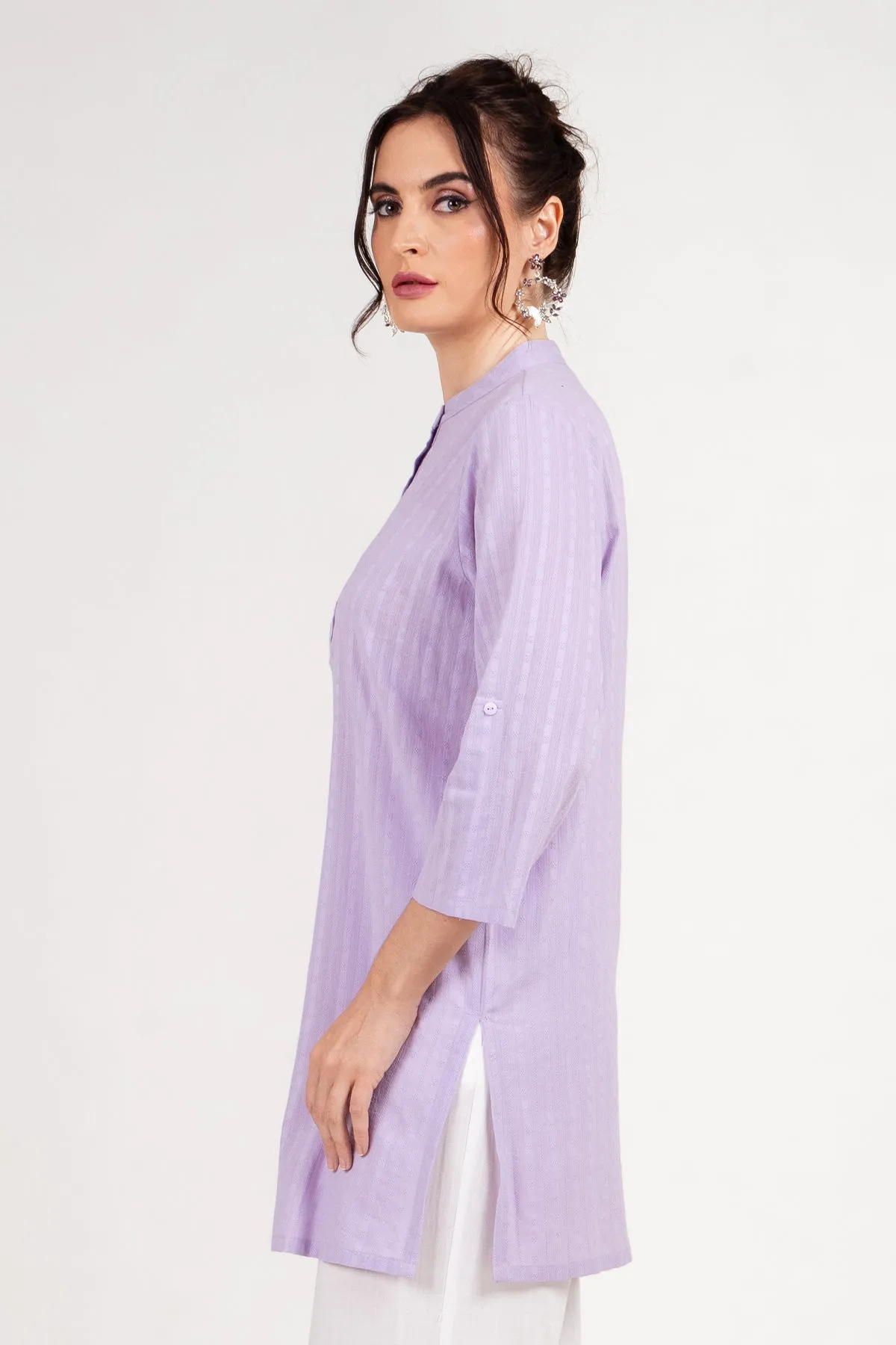 Hada Ethnic Women's 3/4 Sleeve Printed Casual Kurta Top