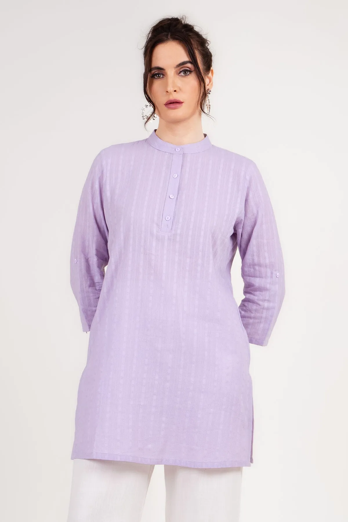Hada Ethnic Women's 3/4 Sleeve Printed Casual Kurta Top