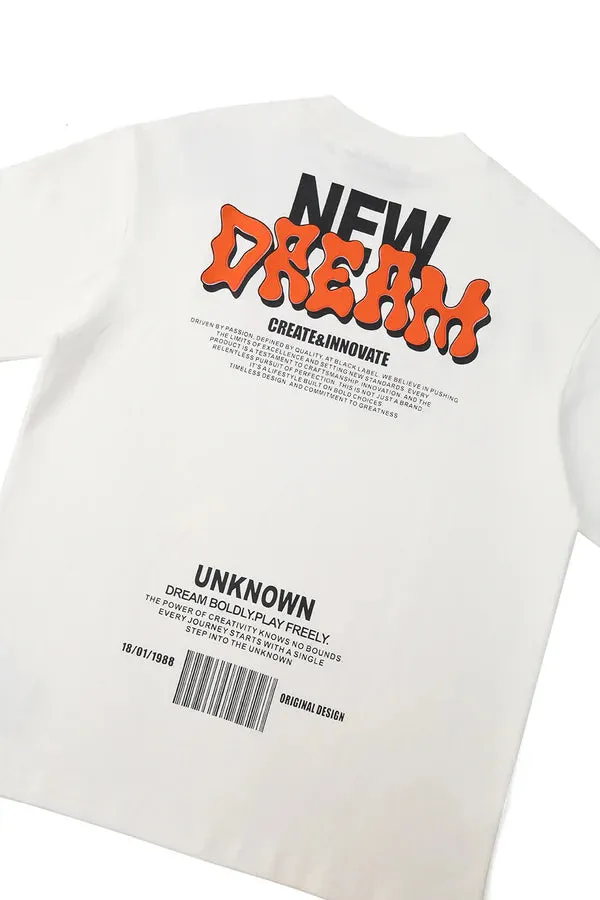 Men Black Label "DREAM" T-Shirt (White)
