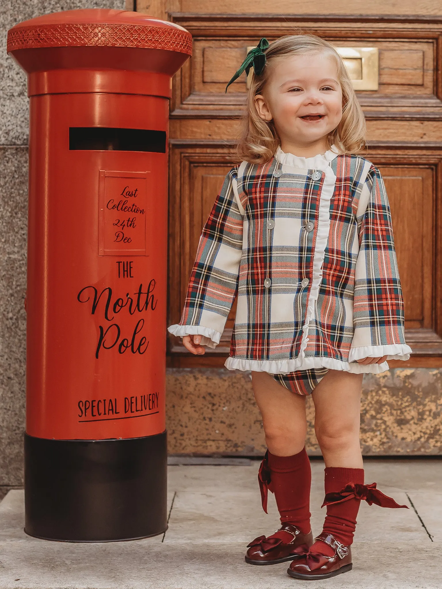 'Noelle' tartan dress & knicker set