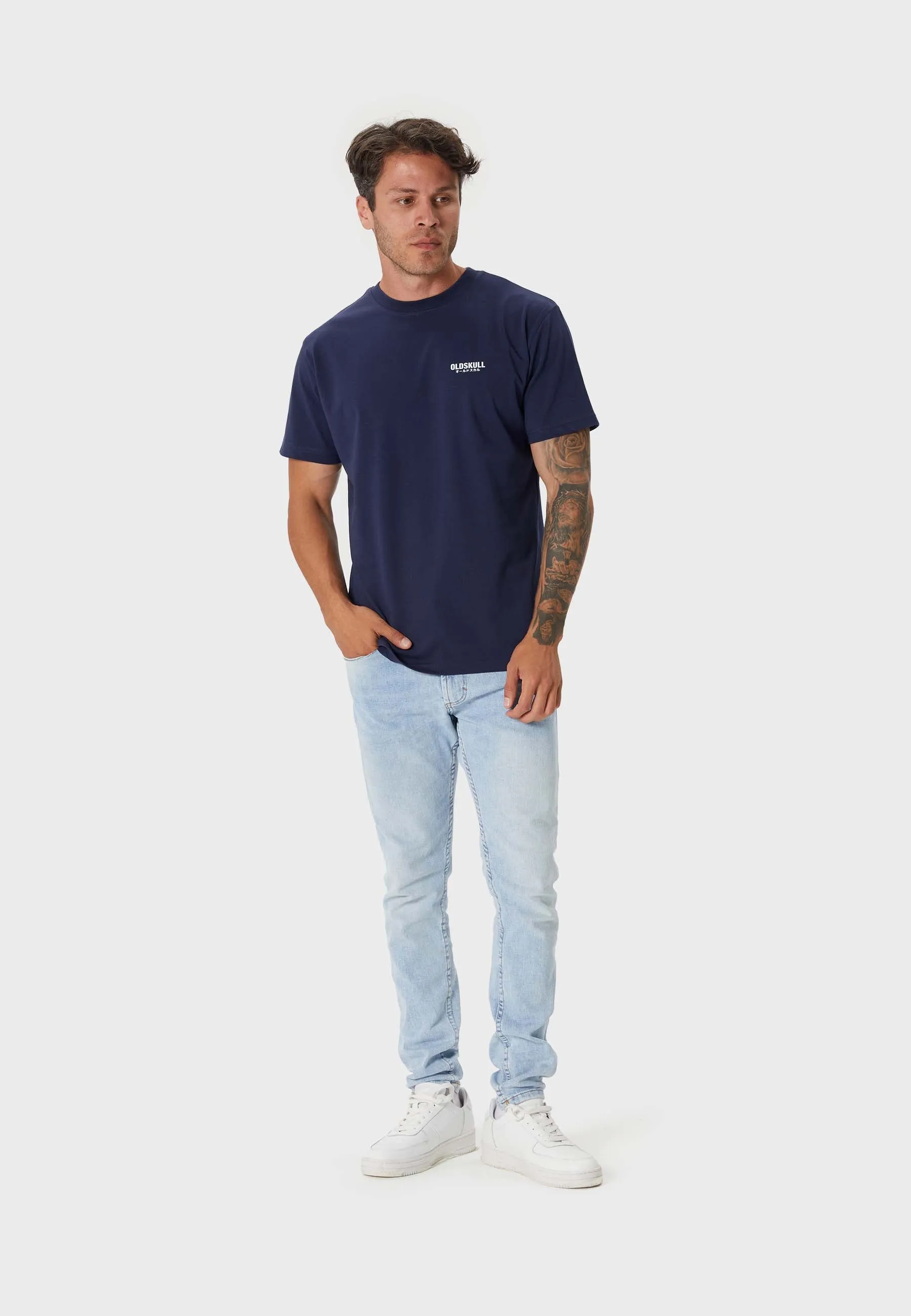 Oldskull Basic Logo T-Shirt Navy Blue