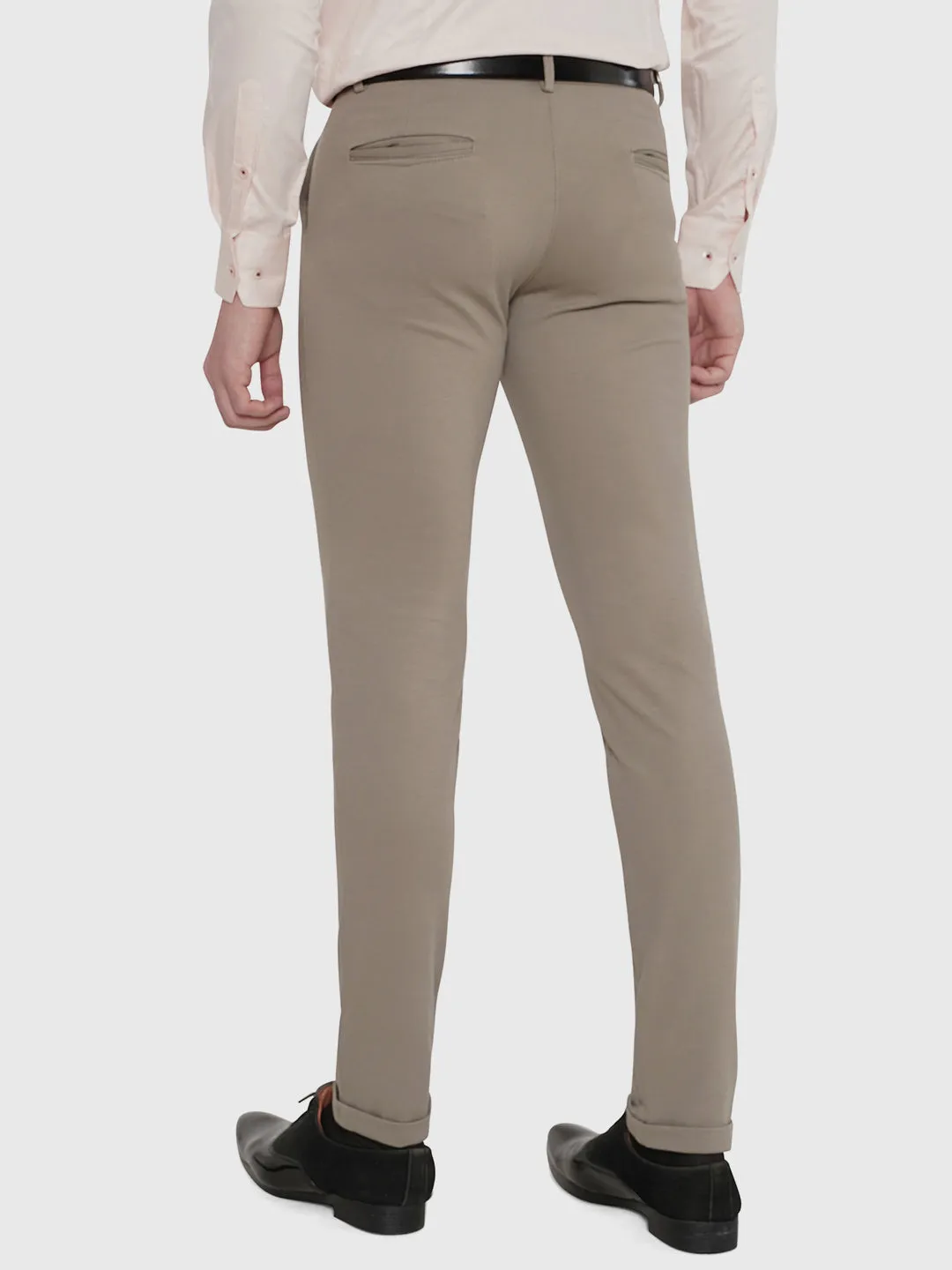 Olive Grey Solid Slim Fit Club Wear Trouser | JB Studio
