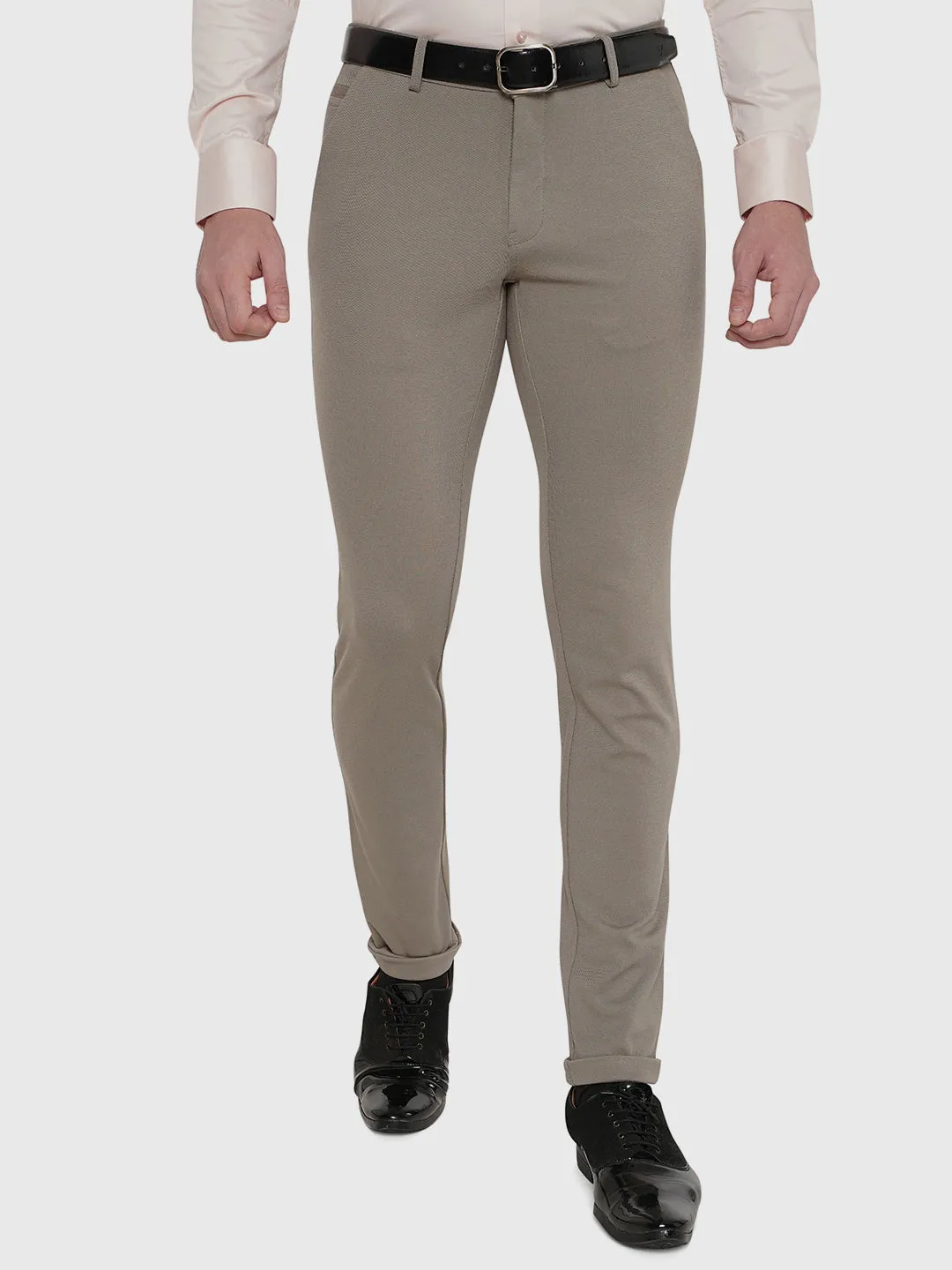 Olive Grey Solid Slim Fit Club Wear Trouser | JB Studio