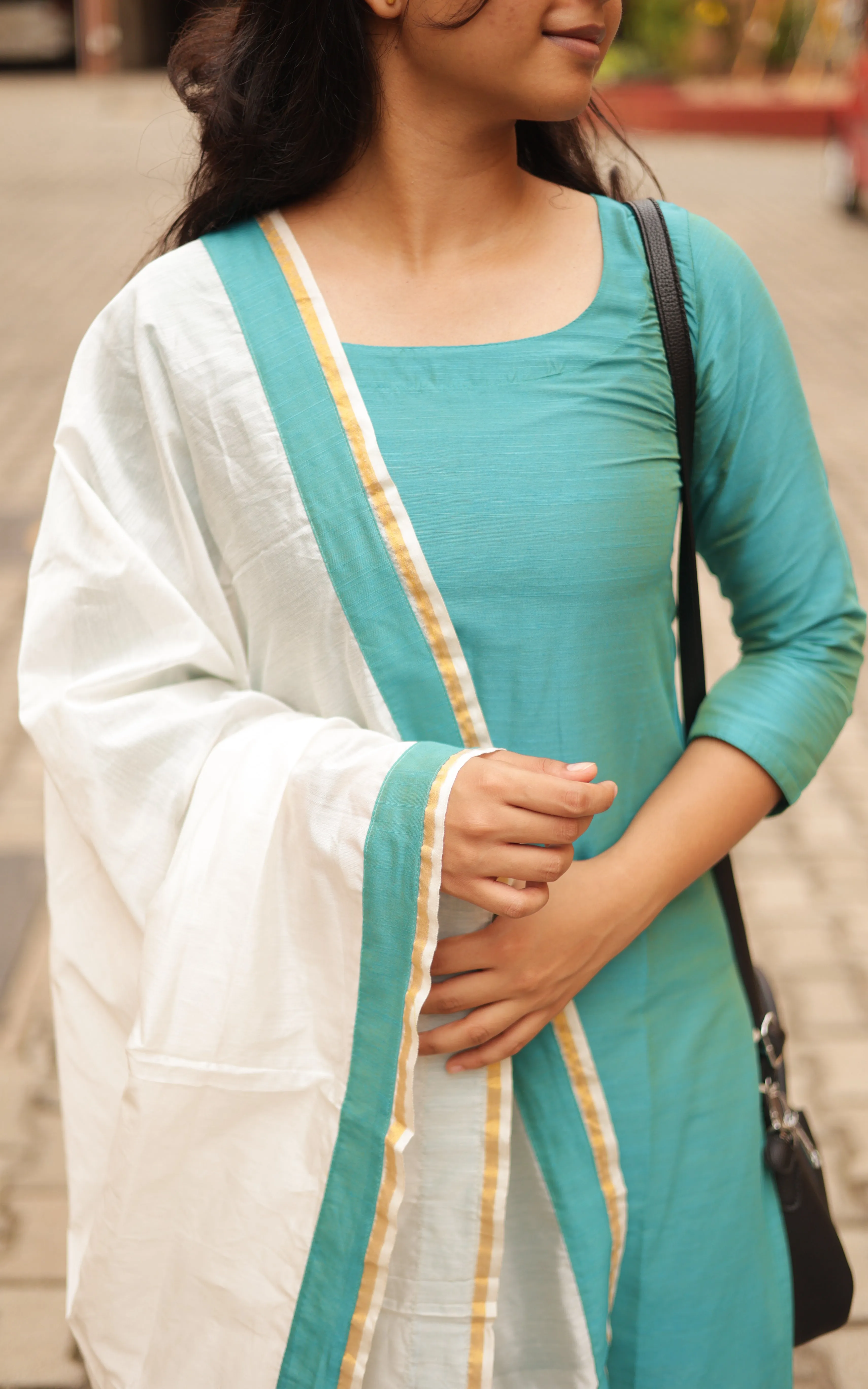Raja Rani Nazriya Blue (Kurti Dupatta)