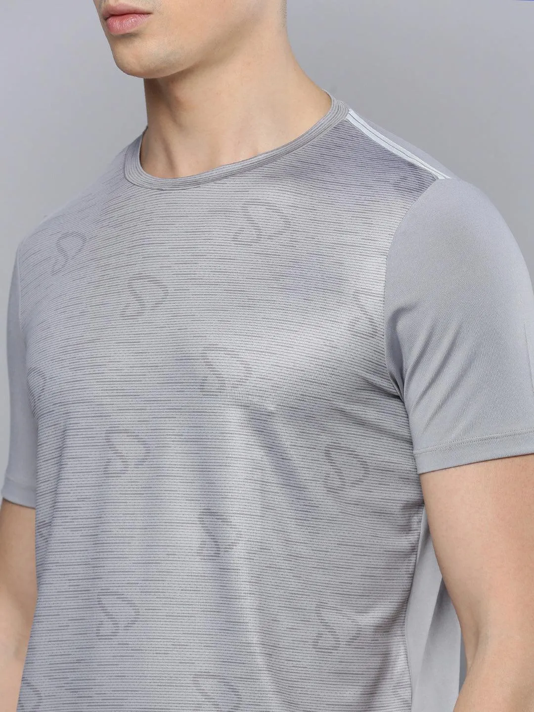 Sporto Men's Instacool Printed Round Neck Tee - Grey