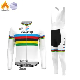 Streak Banesto Fleece Retro Long Cycling Kits